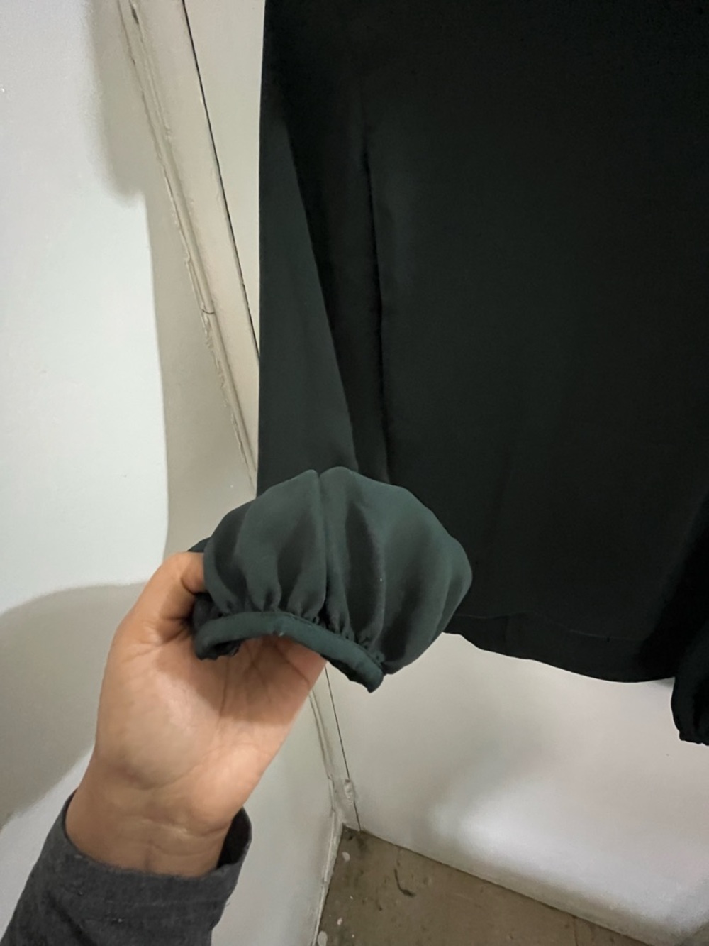 Babaton Dark Green Mock Neck Long Sleeve Blouse - Picture 7 of 8